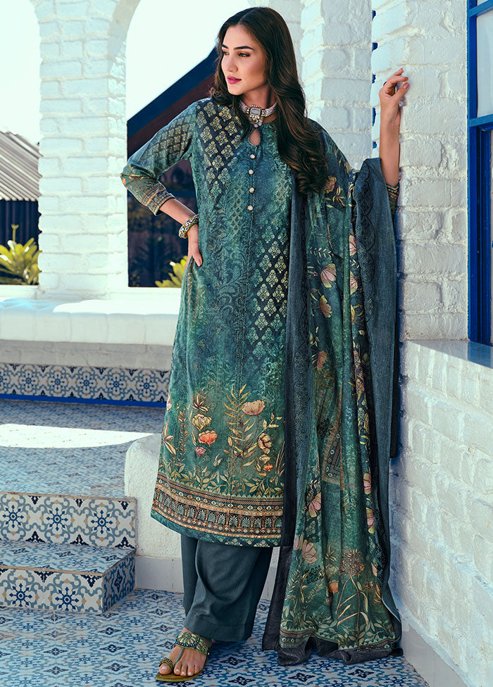 3 Pc Multicolor Unstitched Suit Set With Dupatta VDSL1002240 - Indian Silk House Agencies