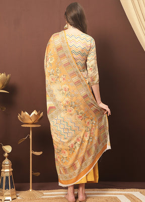 3 Pc Multicolor Unstitched Cotton Suit Set - Indian Silk House Agencies