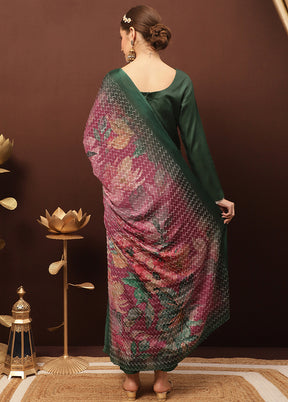 3 Pc Green Unstitched Santoon Suit Set - Indian Silk House Agencies