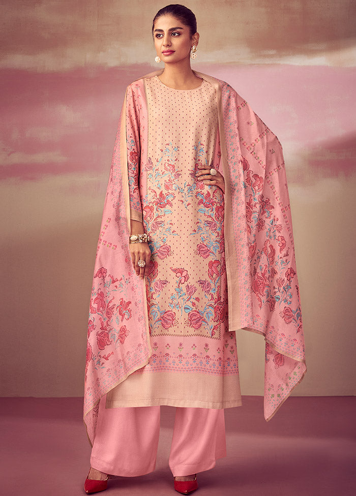 3 Pc Pink Unstitched Cotton Suit Set VDSL0903235 - Indian Silk House Agencies