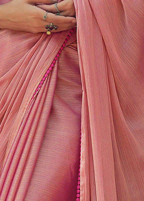 Dual Tone Pink Spun Silk Saree With Blouse Piece - Indian Silk House Agencies