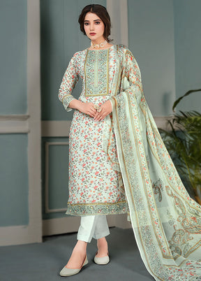 3 Pc Sky Blue Unstitched Cotton Suit Set VDSL25052028 - Indian Silk House Agencies