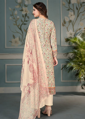 3 Pc Light Yellow Unstitched Cotton Suit Set VDSL25052029 - Indian Silk House Agencies