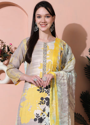 3 Pc Multicolor Unstitched Cotton Suit Set