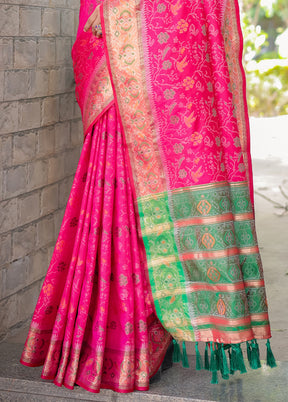 Rani Spun Silk Saree With Blouse Piece