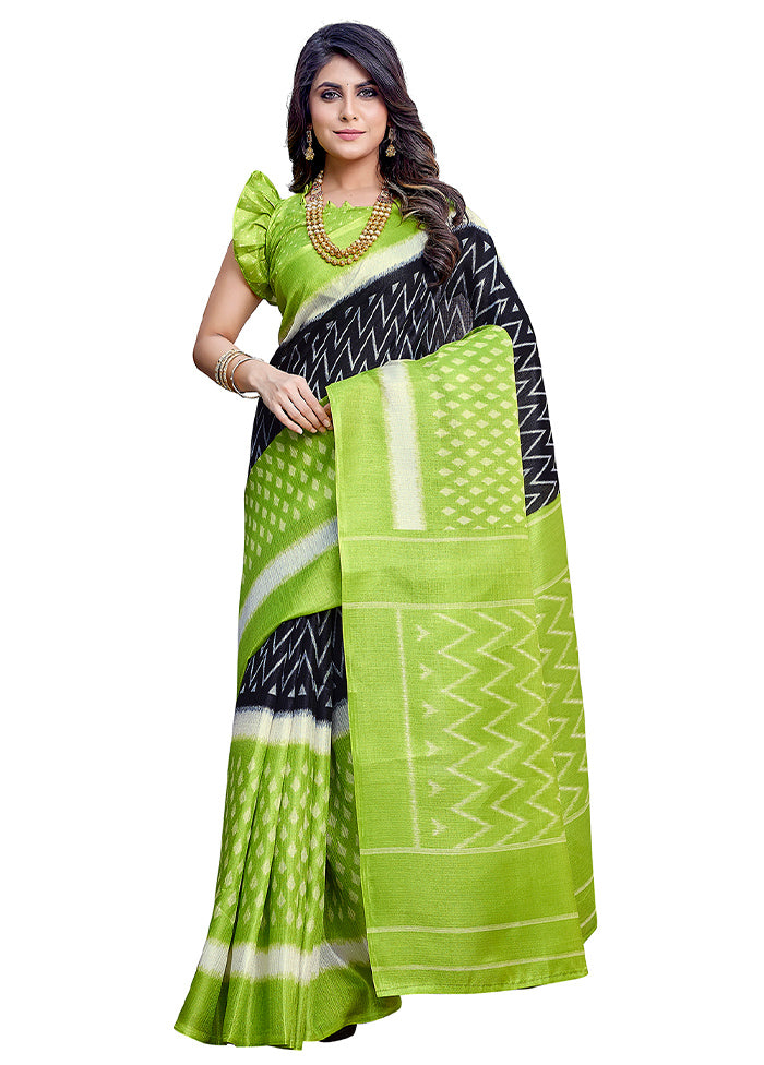 Mehendi Dupion Silk Saree With Blouse Piece