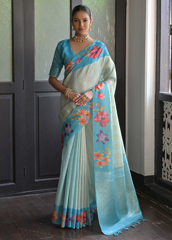 Firoza Banarasi Silk Saree With Blouse Piece