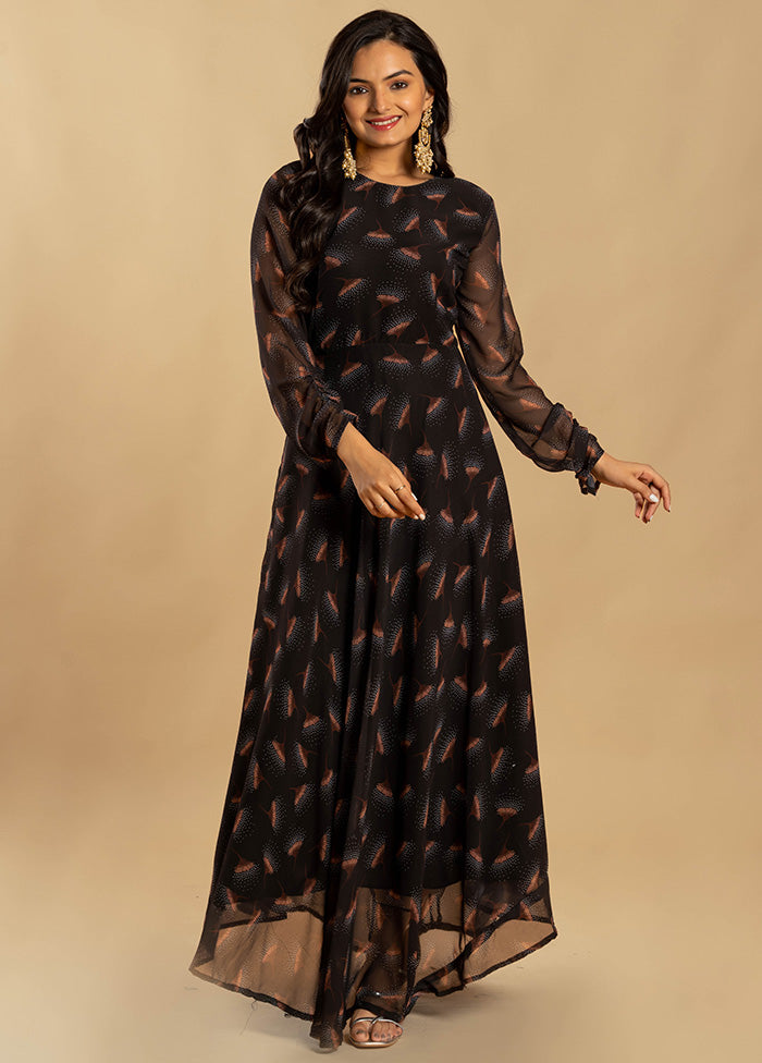 Multicolor Georgette Long Dress - Indian Silk House Agencies