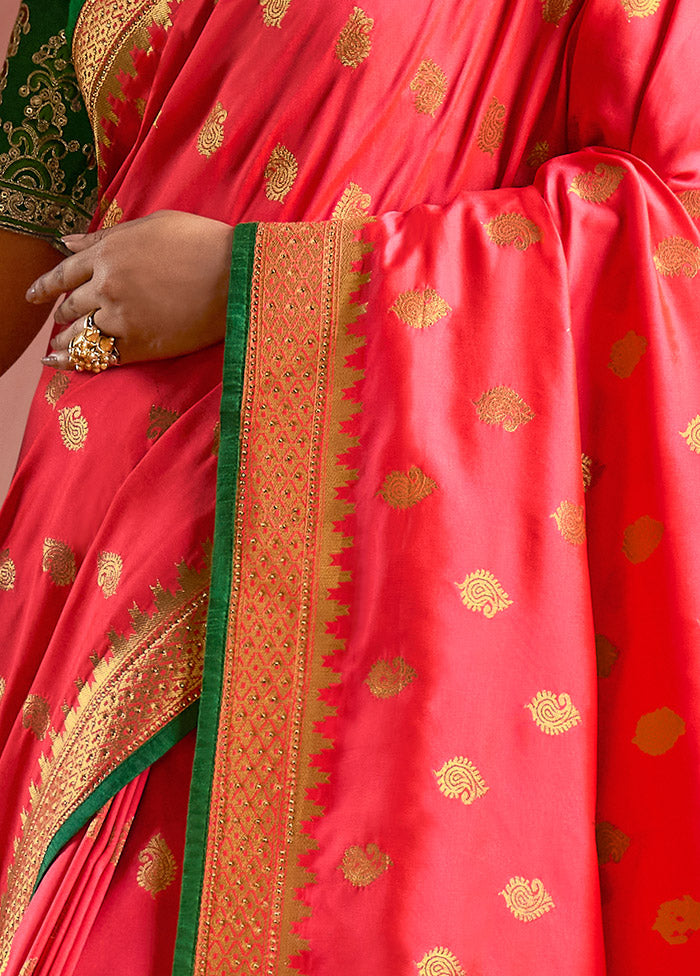 Orange Spun Silk Saree With Blouse Piece - Indian Silk House Agencies