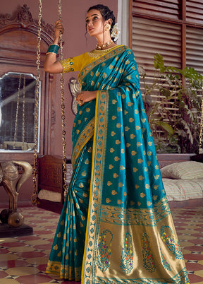 Firoza Spun Silk Saree With Blouse Piece - Indian Silk House Agencies