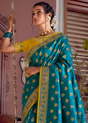 Firoza Spun Silk Saree With Blouse Piece - Indian Silk House Agencies