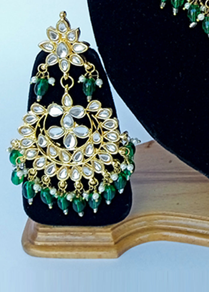 Green Alloy Cz Stone Jewellery Set