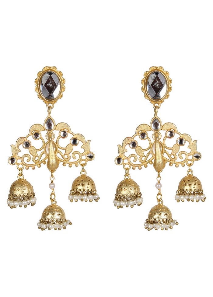 Livid Matte Gold Brass Earrings - Indian Silk House Agencies