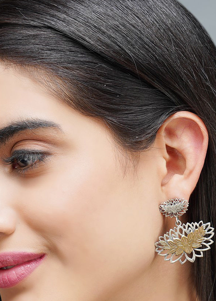 Simple Design Dual Tone Brass Earrings - Indian Silk House Agencies