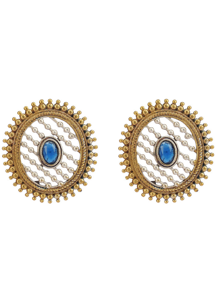 Unique Design Dual Tone Brass Earrings - Indian Silk House Agencies