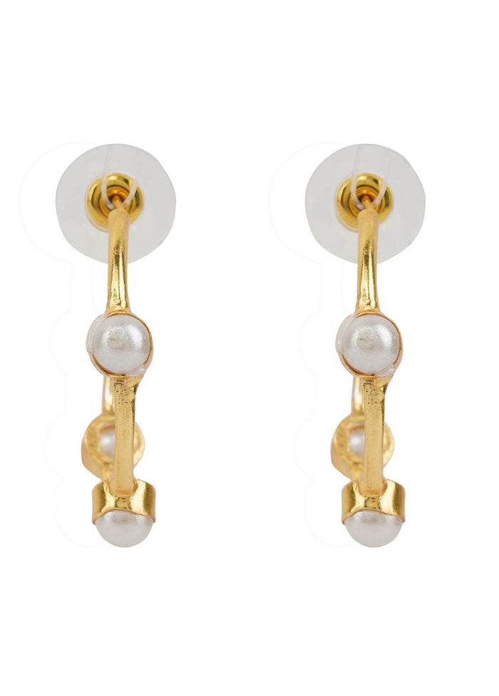 A Stunning Earrings In The Matt Gold Finish With Intricate Handcrafted Detailing - Indian Silk House Agencies