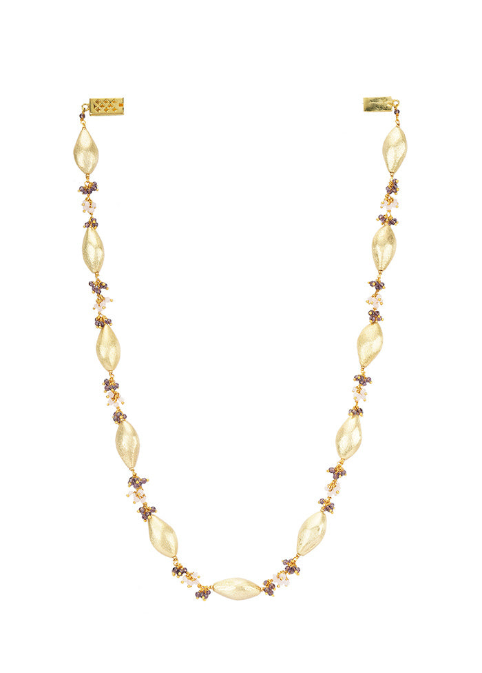 Matte Gold Handcrafted Beaded Necklace - Indian Silk House Agencies