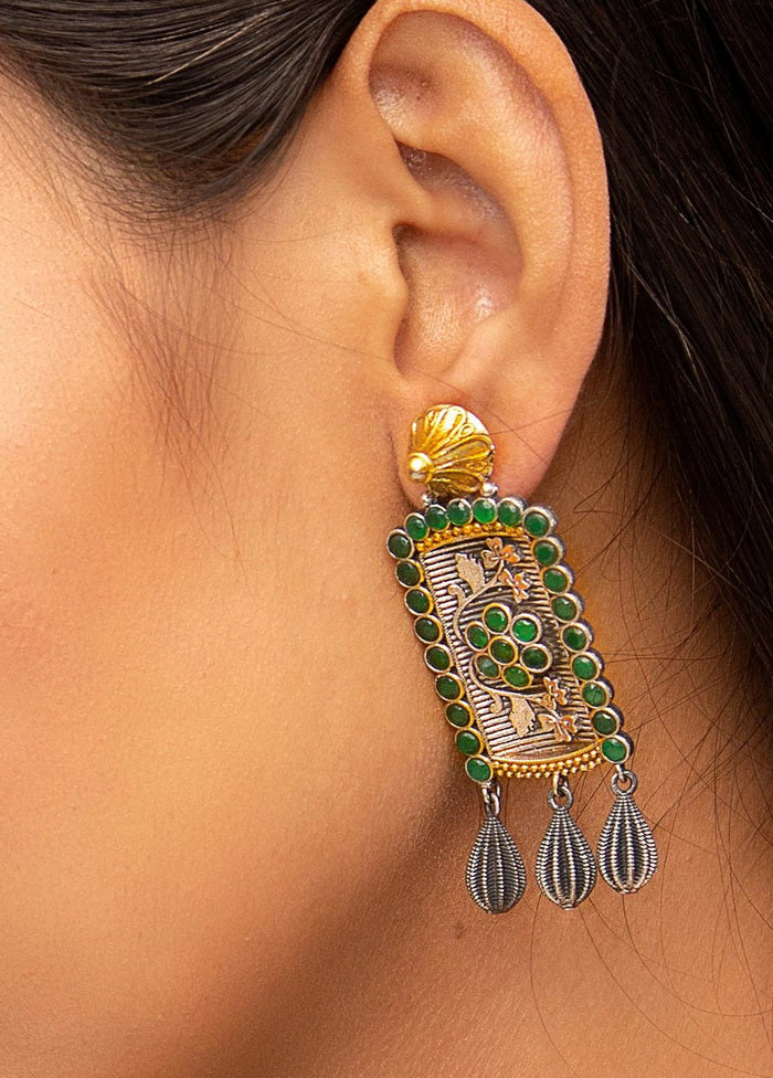 Drop Pattern Dual Tone Earrings - Indian Silk House Agencies
