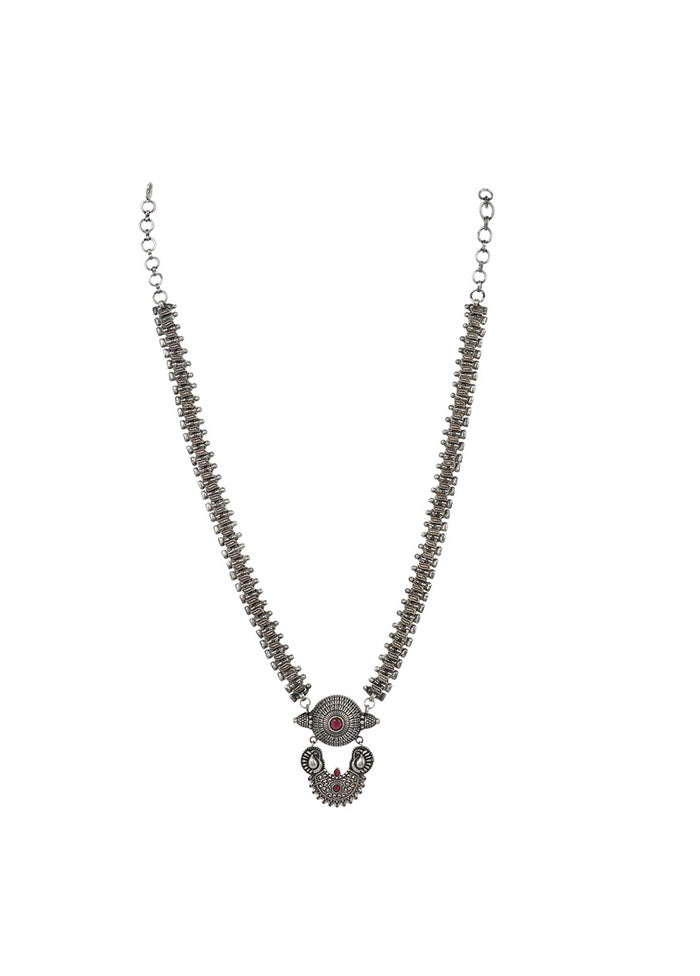 Stunning Necklace Silver Tone Finish With Intricate Handcrafted Detailing - Indian Silk House Agencies