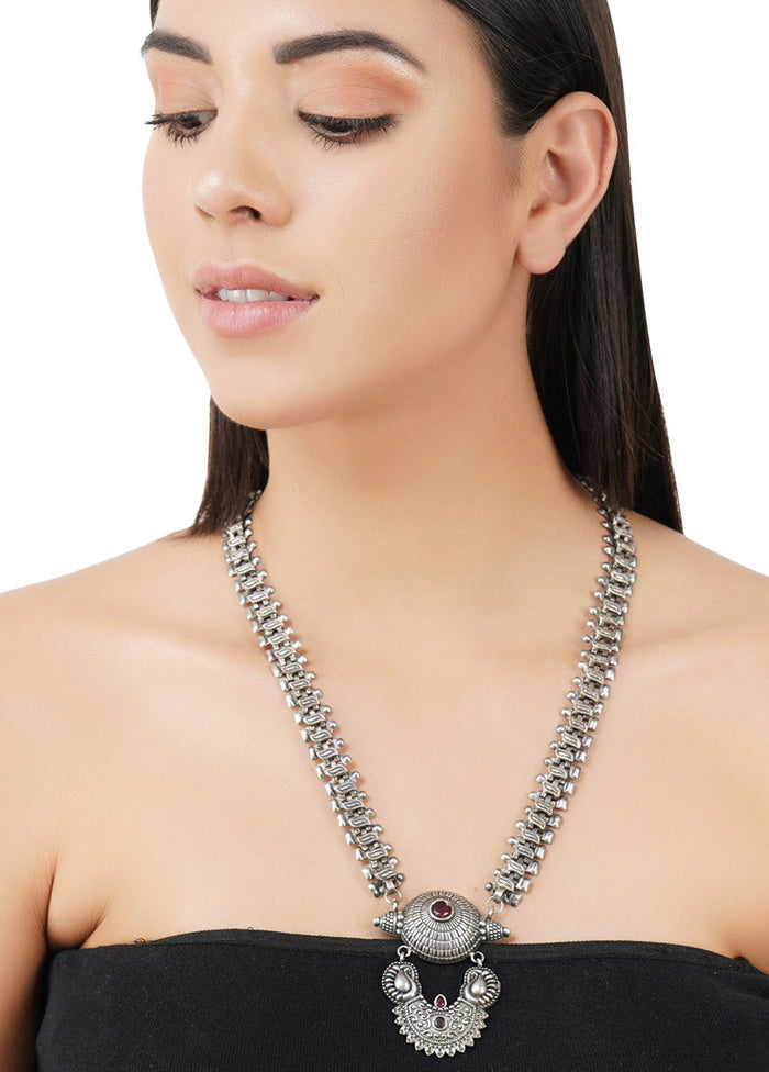 Stunning Necklace Silver Tone Finish With Intricate Handcrafted Detailing - Indian Silk House Agencies