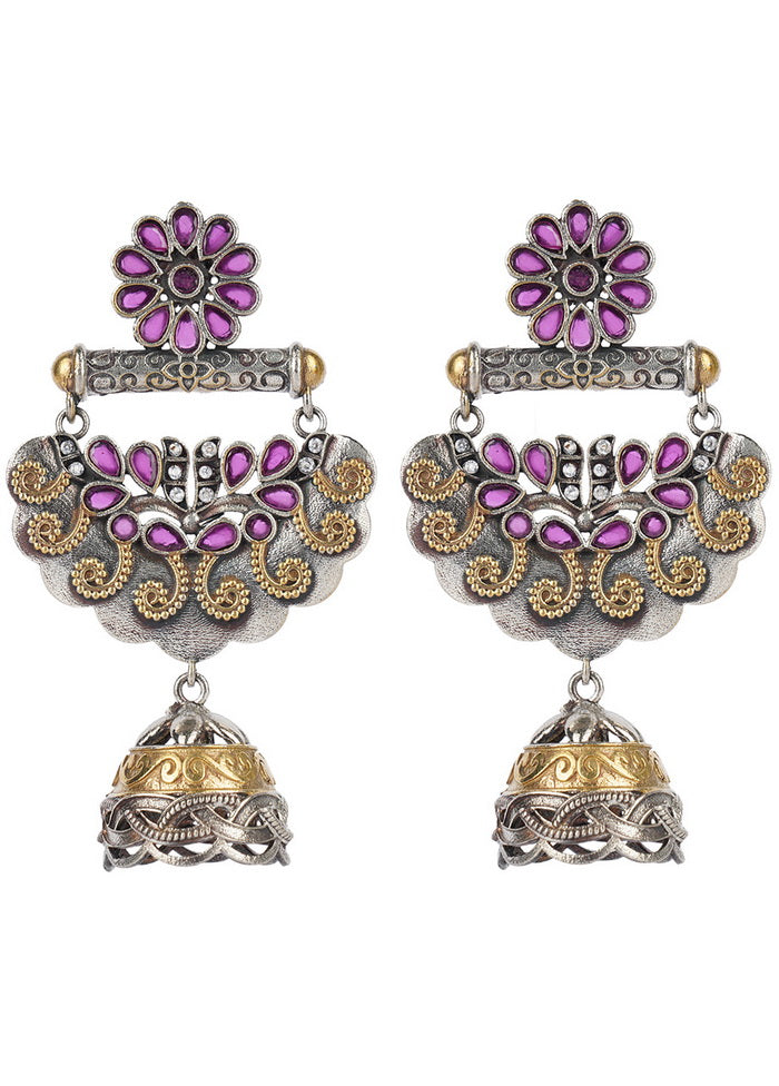 Handcrafted Dual Tone Brass Jhumka - Indian Silk House Agencies