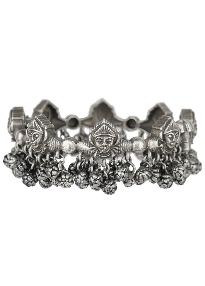 Ghungroo Pattern Silver Tone Brass Bangle - Indian Silk House Agencies