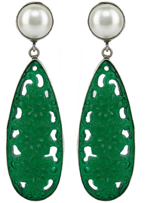 Drop Tale Silver Tone Brass Earrings - Indian Silk House Agencies