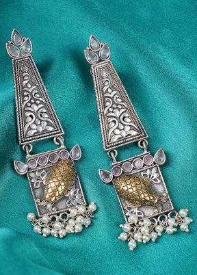 Dual Tone Brass Earrings - Indian Silk House Agencies