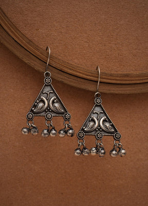 Silver Tone Brass Earrings - Indian Silk House Agencies