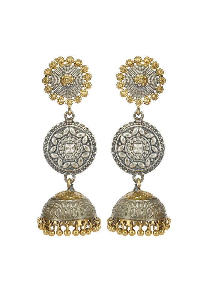 Long Tale Dual Tone Brass Jhumka - Indian Silk House Agencies