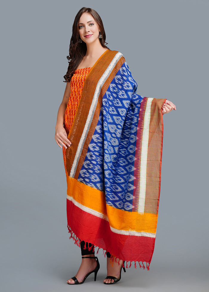 3 Pc Orange Cotton Salwar Suit Set With Dupatta VDJB1011227 - Indian Silk House Agencies