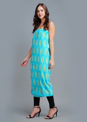 3 Pc Sky Blue Cotton Salwar Suit Set With Dupatta VDJB1011229 - Indian Silk House Agencies