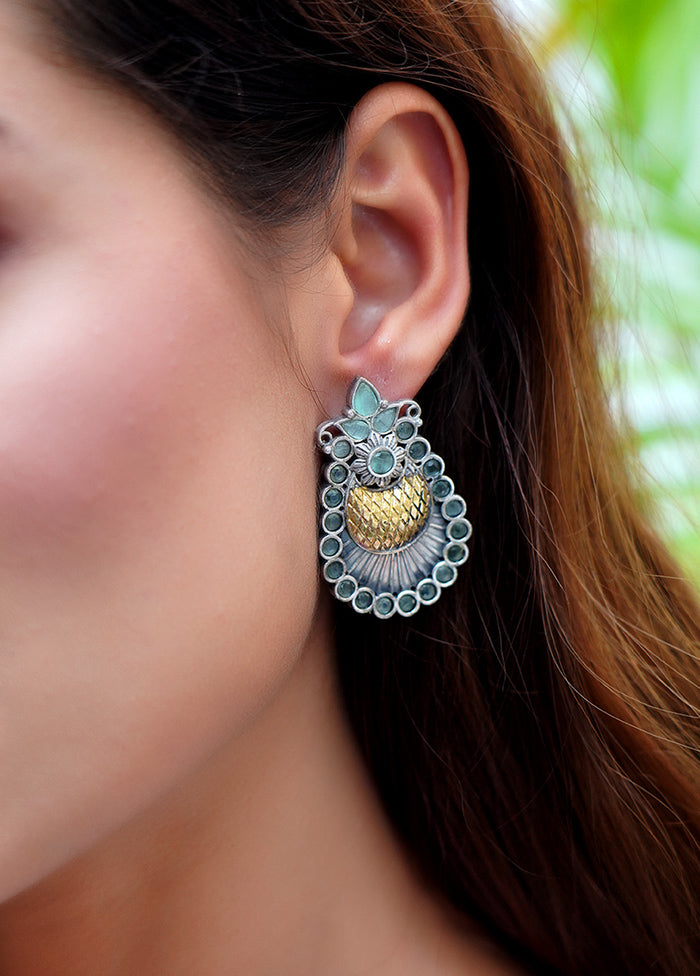 Handcrafted Dual Tone Brass Stud Earrings - Indian Silk House Agencies