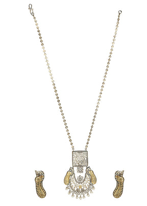 Gold Kundan Work Brass Necklace Set - Indian Silk House Agencies