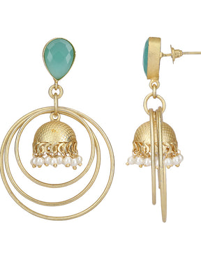 Round Shape Matte Gold Earrings - Indian Silk House Agencies