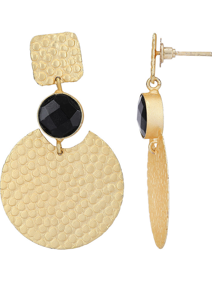 Round Shape Matte Gold Earrings - Indian Silk House Agencies