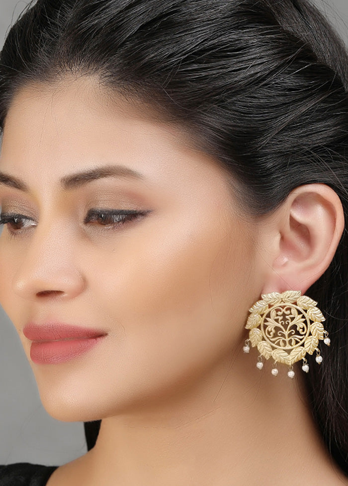 Handcrafted Matte Gold Earrings - Indian Silk House Agencies