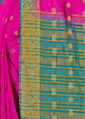 Rani Spun Silk Woven Saree With Blouse Piece - Indian Silk House Agencies