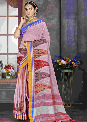 Pink Cotton Saree With Blouse Piece - Indian Silk House Agencies