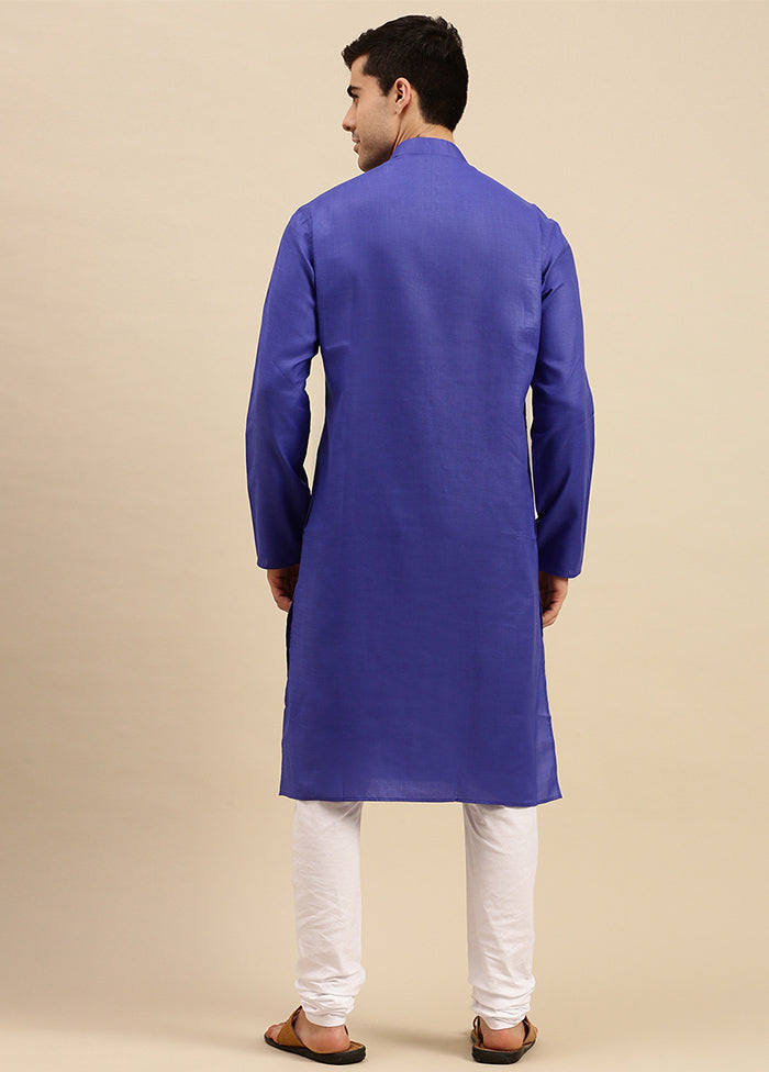 Blue Cotton Kurta And Pajama Set VDSAN2812390 - Indian Silk House Agencies