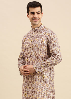 Beige Cotton Kurta And Pajama Set VDSAN2812398 - Indian Silk House Agencies