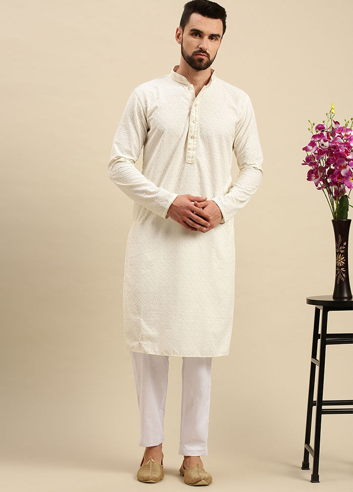 White Cotton Ethnic Bottom Wear - Indian Silk House Agencies