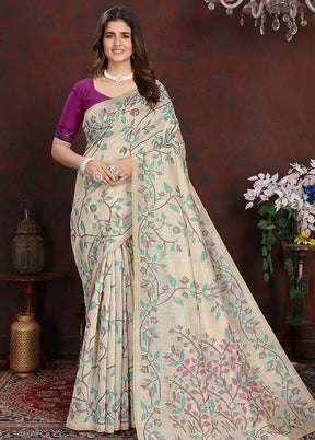 Wine Silk Saree With Blouse Piece - Indian Silk House Agencies