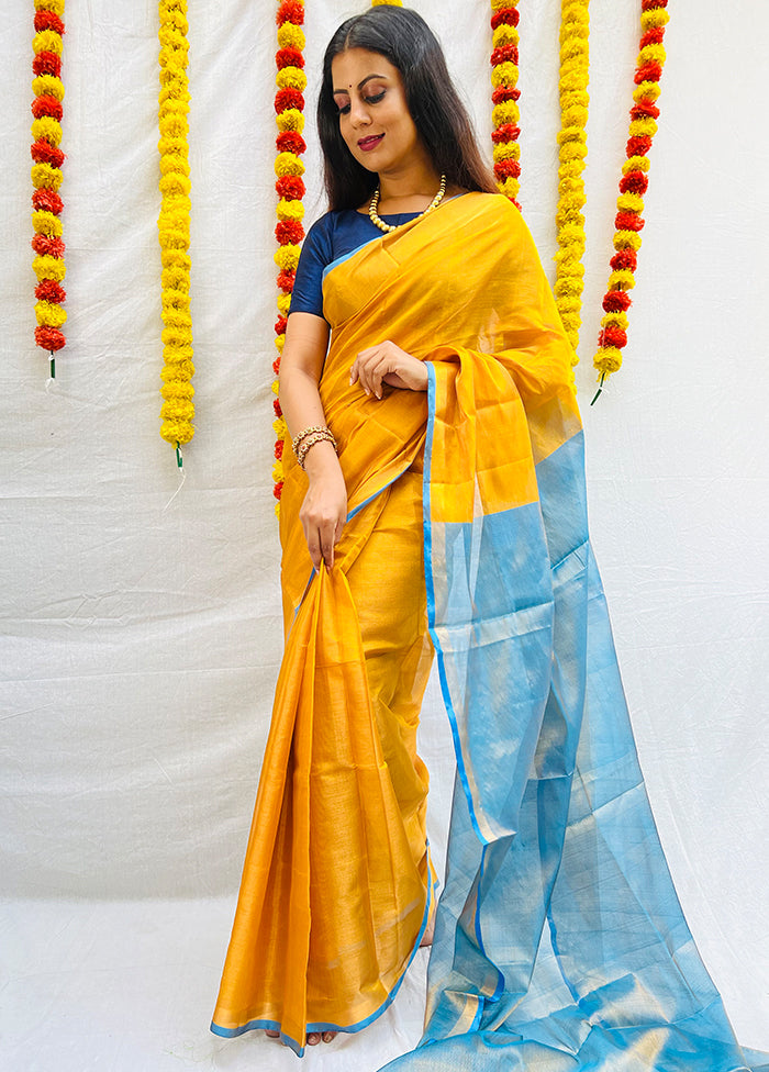 Golden Uppada Tissue Silk Woven Saree With Blouse - Indian Silk House Agencies