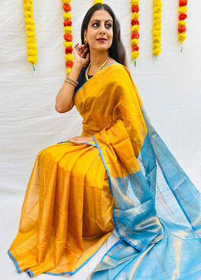 Golden Uppada Tissue Silk Woven Saree With Blouse - Indian Silk House Agencies