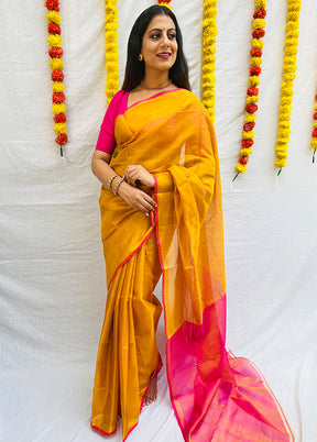 Golden Uppada Tissue Silk Woven Saree With Blouse - Indian Silk House Agencies