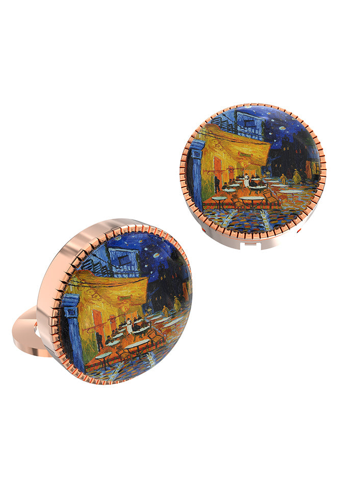 Pink Alloy Gunmetal Finish Cufflinks - Indian Silk House Agencies