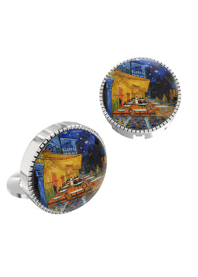 White Alloy Gunmetal Finish Cufflinks - Indian Silk House Agencies