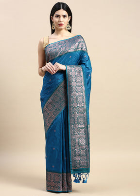 Firoza Banarasi Silk Saree With Blouse Piece