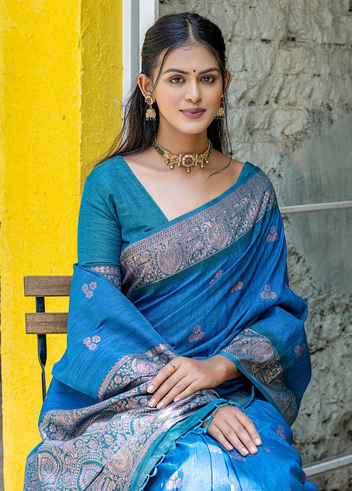 Firoza Banarasi Silk Saree With Blouse Piece